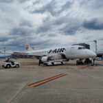 空港で駐車した飛行機