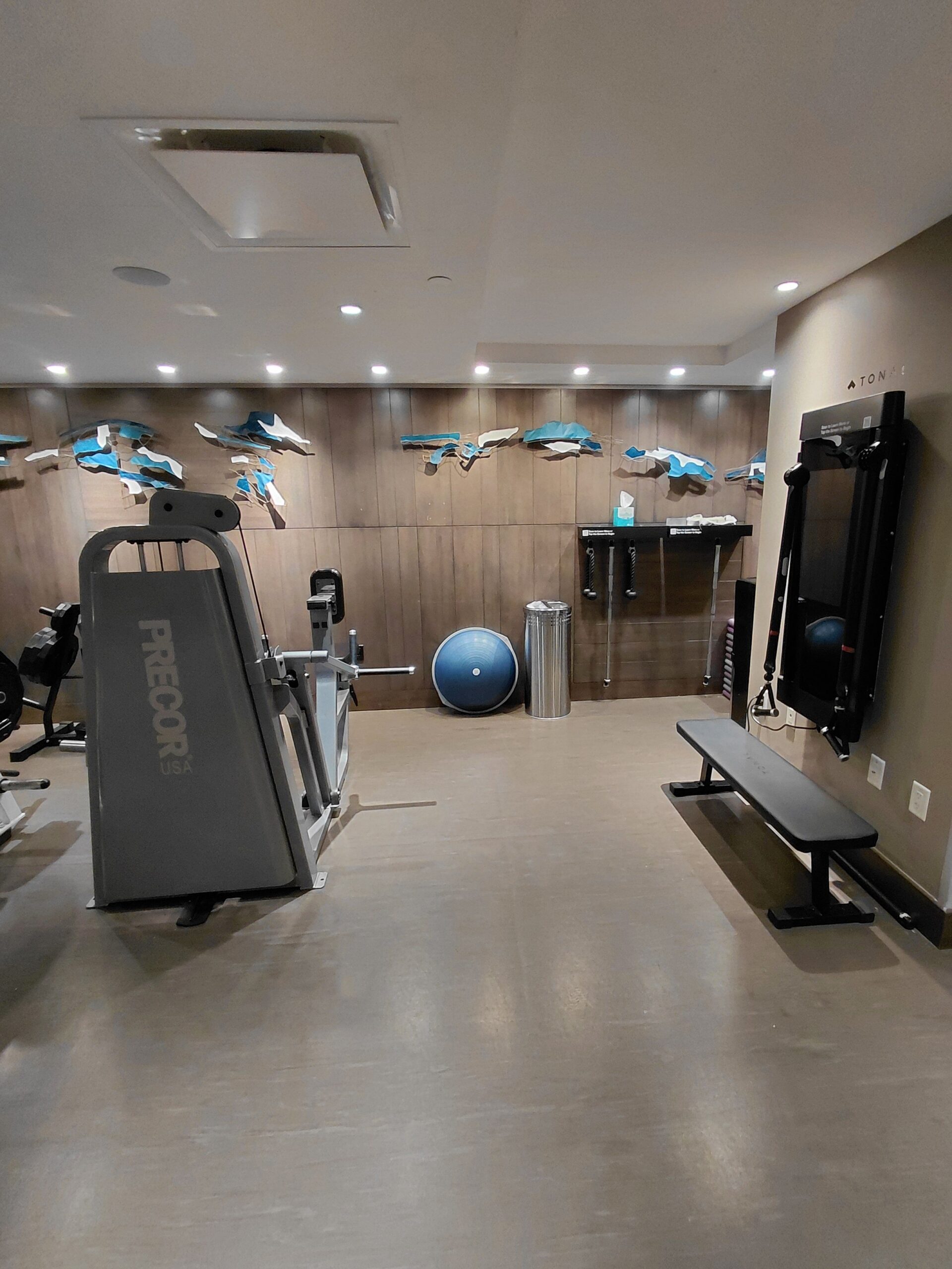 天井から吊るされている部屋